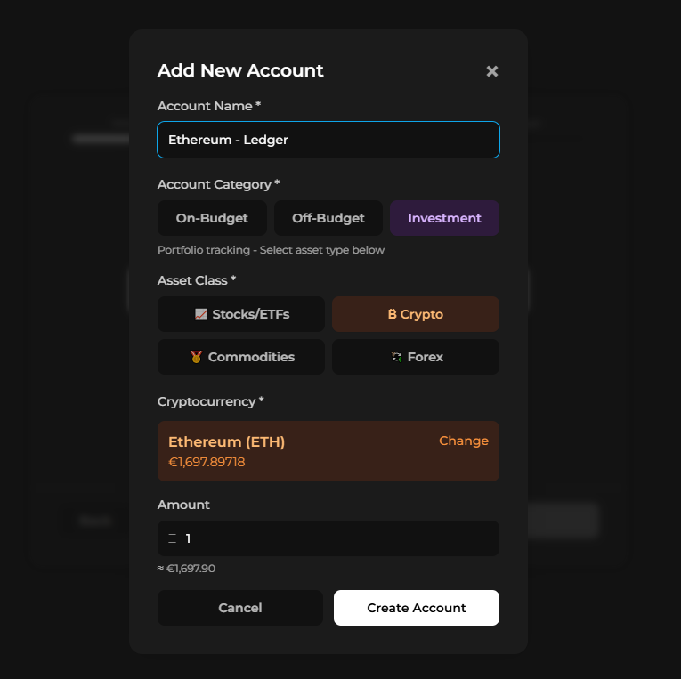 The Add Account form in the setup wizard